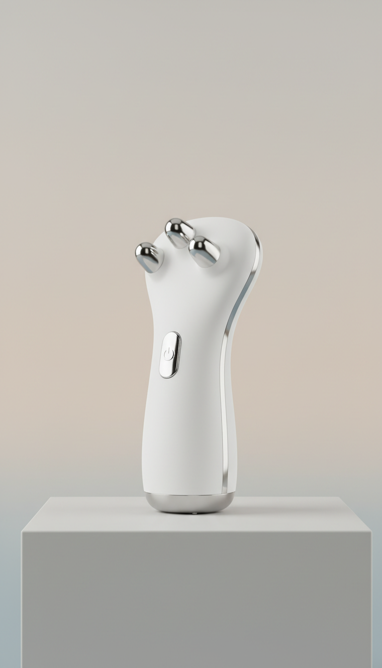 Masseur cuir chevelu blanc porcelaine ergonomique