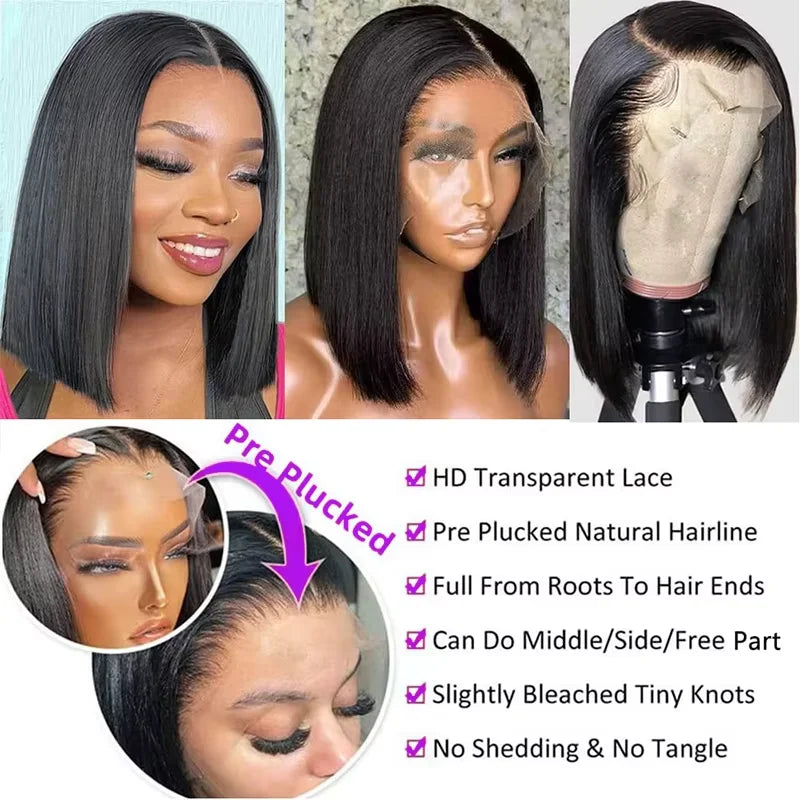 Perruque Bob Lace Front Cheveux Naturels ScalpGlow