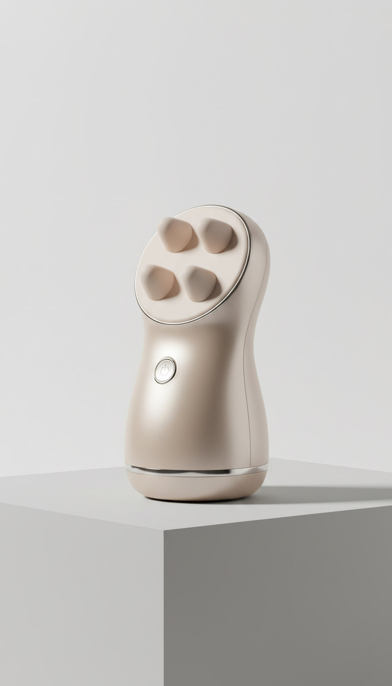 Masseur cuir chevelu rechargeable beige champagne